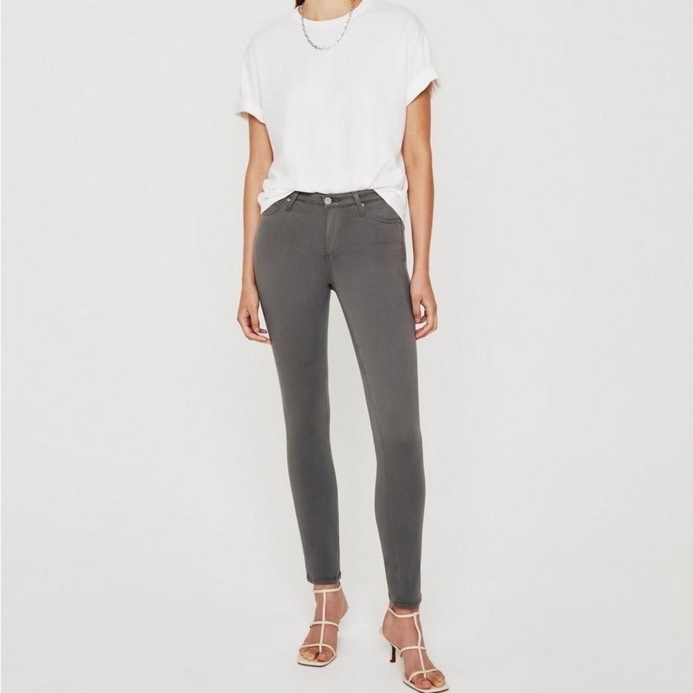 Adriano Goldschmied The Prima Gray Mid-rise Cigarette Jeans - Size 25R